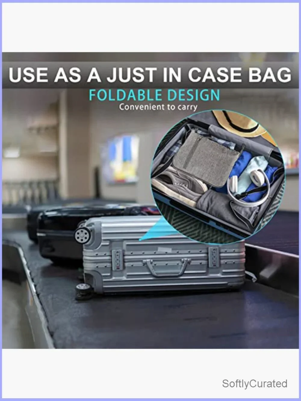 Foldable Travel Duffle Bag 65L-115L Lightweight Checked Luggage with Shoe